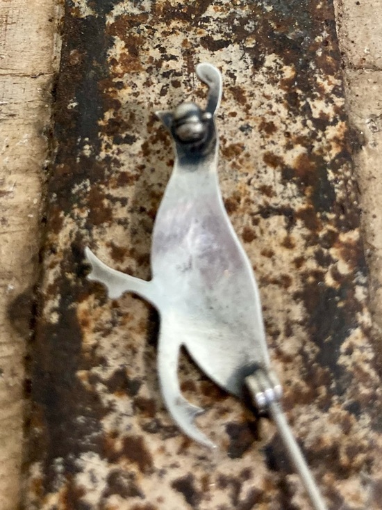 Silver Tone Quail Brooch with Turquoise Colored Detail Southwest Style Pin - Picture 10 of 14